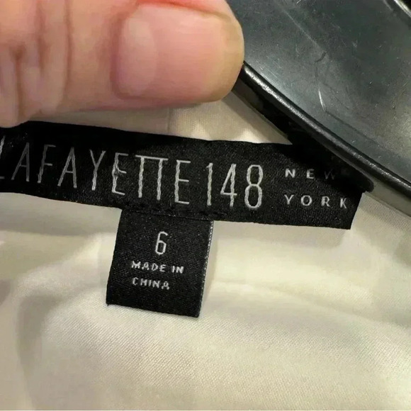 Lafayette 148 women’s button down white cotton shirt w/laced up sides size 6 - Picture 4 of 11